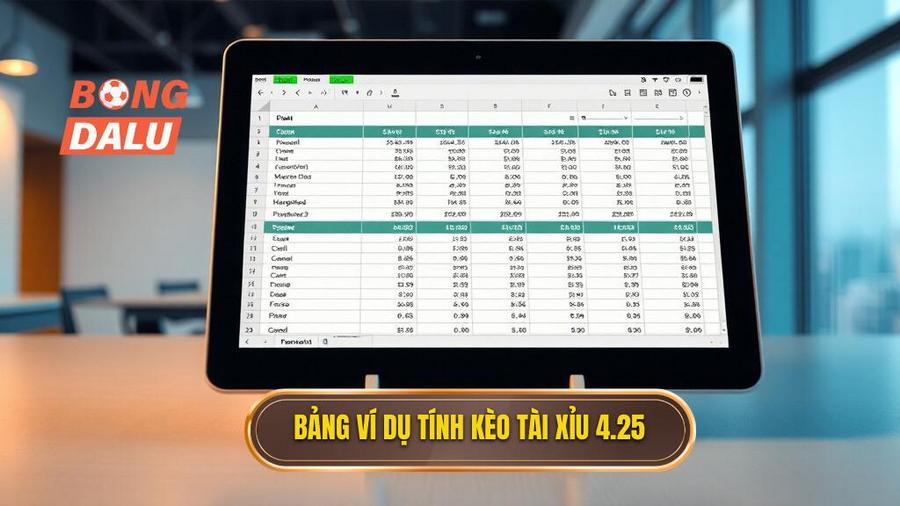 Bảng ví dụ minh họa cách tính tiền kèo tài xỉu 4.25