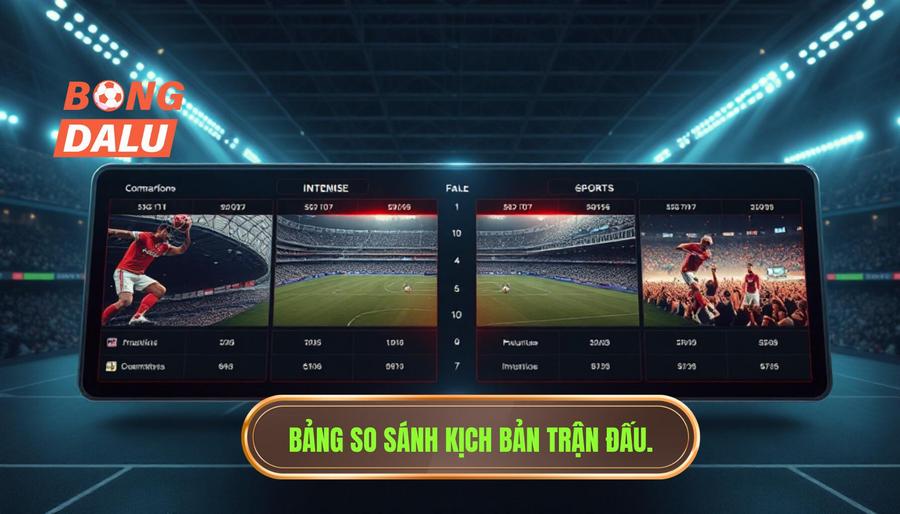Bảng so sánh kịch bản trận đấu